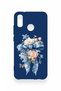 Huawei P20 Lite Compatible Blue Ribbon Flower Pattern Silicone Case - 2