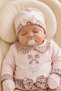 Baby Girl 5-Piece Hospital Discharge Set 0-3 Months Seasonal 100% Cotton Newborn Booties, Hat and Glove Set - 5
