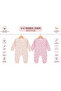 2Likız Bebek Tulum Zıbın 3-6 Ay 100% Cotton Snap Fastener Long Sleeve Heart Patterned Baby Sleeping Bag Daily Use - 4