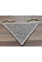 Hand Knitted Cream Color Glittery Silver Sequin Flexible Summer Bandana - 2