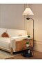 Nordic Curved Floor Lamp with 3-Layer Side Table and Storage Drawer, Multi-functional - 6