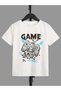 Game Printed Crew Neck 100% Cotton Short Sleeve Kids and Teenagers T-Shirt