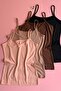 Bella Touch |   4-Pack V-Neck Modal Fabric Black, Powder, Light Brown, and Bitter Brown Color Women's Thin Strap Blouse-Undershirt - 3