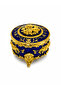 Round Colorful Gold Embroidered Jewelry Box