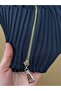 Lodos Side Zipper Pleated Skirt-Pa0202 Navy Blue - 6