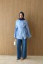 Women's Cross Collar Hidden Button Hijab Shirt - 2