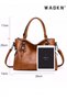 Large Capacity Handbags Bags,Large Crossbody Bags Ladies Shoulder Handbags Purse Set for Women Hobo Totes PU Leather Purses and Handbags Shoulder Bag Vegan Leather Tote, Brown - 6