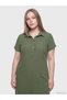 Lcwaikiki Curve Khaki Shirt Collar Plus Size 100% Cotton Dress - 2