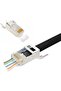 Cat7 Cat6A RJ45 Pass through Connectors Shielded with Strain Relief Boots Grey Pack Of 30 - 3
