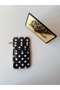 Women's Black-White Polka Dot Zippered Card Holder Wallet Multi-Compartment Slim Wallet