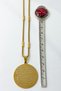 Gold Color 3 cm Line with Ayetel Kürsi & Felak-Nas Suras Written 316L Stainless Steel Prayer Necklace with 60 cm Rod and Thick Doc Chain - 3