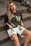 100% Cotton Oversize One T-Shirt Shorts Set Unisex Premium Printed Streetwear Summer Combination - 4