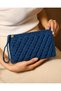 Indigo Blue Hand Knitted Paper Thread Women's Clutch Bag - 2