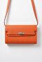 Genuine Leather Women's Handbag with Attachable Strap Orange Lv910125