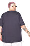 Mode XL Large Size T-Shirt Bıs There Is No Right 26120 Dark Blue - 5