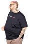 Mode XL Large Size T-Shirt Bıs Yaka Dream U26126 Dark Blue - 2