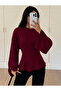 Women's Waist-Slit Flounce Long Sleeve Blouse 223 - 4