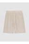 Xside Ecru Regular Fit Linen Blend Men's Shorts - 6
