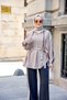 Women's Double Color V Detail Collar Lace-Up Hooded Parachute Suit Black - 4
