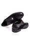 Black Color Lace-Up Genuine Leather Suede Men's Shoes - 2