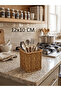 Natural Wicker Spoon Holder Cutlery Holder Countertop Organizer 12X10 cm - 172 - 2