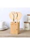 Loretta 6-Piece Bamboo Gadget Set Natural - Holder Gadget Bamboo Storage For Countertop Organizer