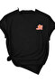Pastel Flowers Design 100% Cotton Half Oversize Black T-Shirt - 2