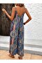 The Address of Comfortable Elegance Women's Rope Strap Round Neck Loose Single Jersey Long Jumpsuit - 2