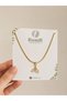 Stone Detailed Minimal Gold Color Women's Necklace - 2