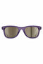Purple Glitter Mirrored Glass Square Frame Sunglasses for Children