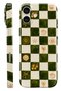 iPhone 17 Olive Checker Protect Slim Glossy Full Cover Print Camera Protected Phone Case