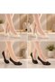 Women's Lace Ballerina Socks Set of 4 - Black, Cream - Non-Slip Silicone Invisible Ballerina Socks