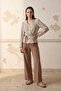 سترة MY FASHION مخططة بحزام من قماش البوبلين - 6
