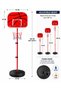 Kids Adjustable Basketball Stand with Ball, Pump & Base | Height Adjustable up to 180cm | Indoor & Outdoor Basketball Hoop Set | Red - 4