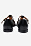 Women's Ankle Strap Flat Heel Sandals Real Leather Rc 7099 Black - 5