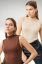 Women's Cream Bitter Brown 2-Piece Sleeveless Body