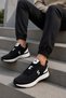 Vesta Men's Black and White Foam Sole Lightweight Knitted Mesh Casual Sports Shoes Sneaker - 6