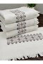4-Piece Kanevice Embroidered Fringed Dowry Set Hand and Face Towels - 2