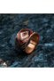 Copper Red Black Diamond Pattern Wide Adjustable Ring - 2