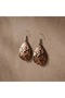 Copper Brown Black Floral Dangle Earrings - 7