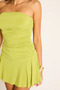 Strapless Flexible Fabric Dress with Shorts and Gathered Sides - 2