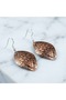 New Series Copper Beige Flower Motif Dangle Earrings - 5