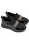 Women's Black Patent Leather Stone Detailed Daily Walking Shoes - 6