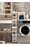 4-Tier Narrow Storage Cabinet with Movable Wheels, Plastic, Adjustable Shelves, Anti-Tip - 3