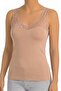 Women's Single Cotton Undershirt with Lycra Lace, V-Neck, Flexible and Stylish (3117)