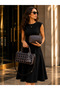 Women's Medium Size Knitted Detailed Adjustable Strap Luxury Hand and Shoulder Bag Shopper - 7
