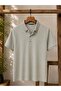 Glow Slim Fit Men's Polo Collar Short Sleeve T-Shirt 7742 - 3