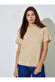 Khaki Regular Fit Round Neck T-Shirt - 4