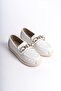 Layla laceless orthopedic comfortable sole heart patterned women's flat shoes ckt - white - 4