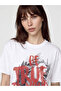 Vizyon New Season White 100% Cotton Oversize Women's T-Shirt - 3